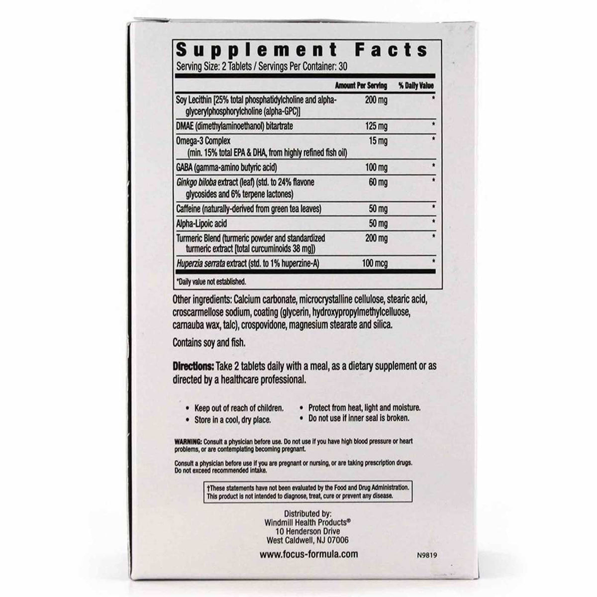 Windmill Health Products FocusFormula Support - 60 Tablets