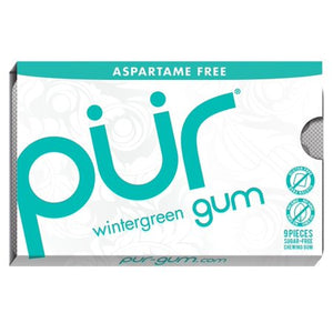 Pur Company Pur Gum Aspartame Free Wintergreen, 12 Tray