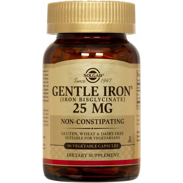 Solgar Gentle Iron, 180 Vegetable Capsules - Ideal for Sensitive Stomachs - Non-Constipating - Red Blood Cell Supplement - Non GMO, Vegan, Gluten-Free, Dairy Free, Kosher - 180 Servings