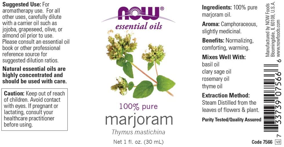 NOW Foods Essential Oils Marjoram, 1 fl oz