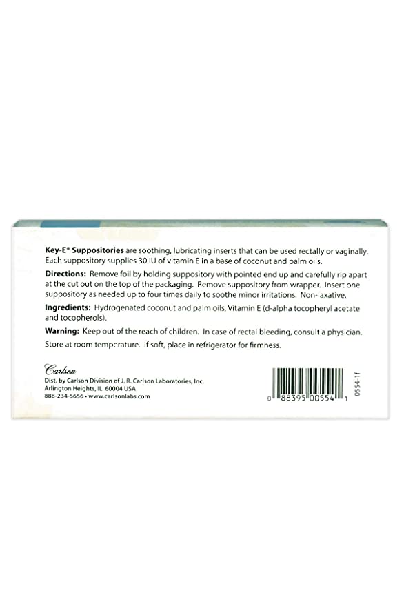 Carlson Key-E® Natural Vitamin E Suppositories, 24 Suppositories