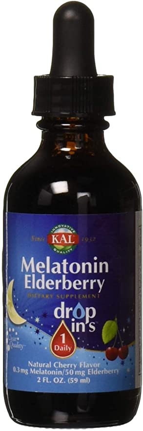 Kal Melatonin Cherry Elderberry Dropins, 2 Fluid Ounce