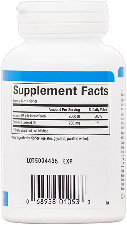 Natural Factors - Vitamin D3 2000 IU, Supports Healthy Bones, 90 Tablets