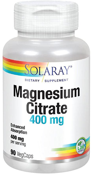 Solaray Magnesium Citrate, 400 mg, 180 VegCaps