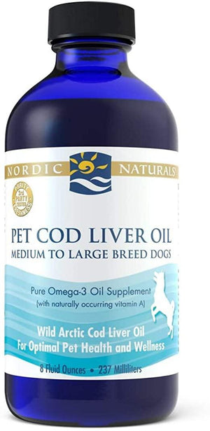 Nordic Naturals Pet CLO Supplement - Cod Liver Oil Omega 3s, DHA, EPA, Promotes Skin, Coat, Joint and Heart Health and Vitamin A for Vision, Fetal Development and Wellness - Discount Nutrition Store