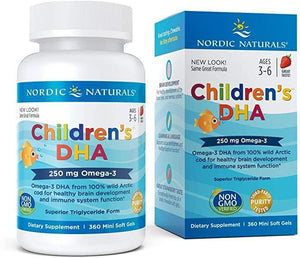 Nordic Naturals Children's DHA,Healthy Cognitive Development and Immune Function,250mg, 360 Soft Gels - Discount Nutrition Store