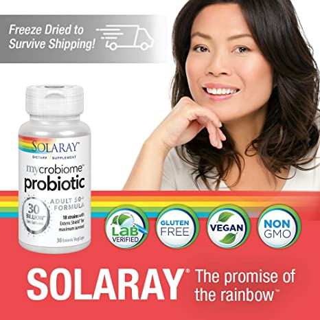 Solaray Mycrobiome™ Probiotic Adult 50 Plus Formula, 30 billion, 30 veg
