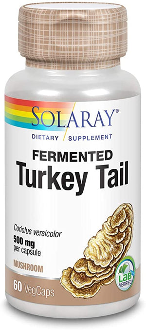 Solaray Organically Grown Fermented Turkey Tail Mushroom, 500 mg, 60 VegCaps