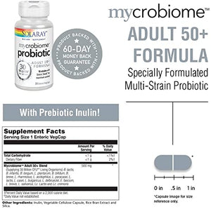 Solaray Mycrobiome™ Probiotic Adult 50 Plus Formula, 30 billion, 30 Enteric VegCaps