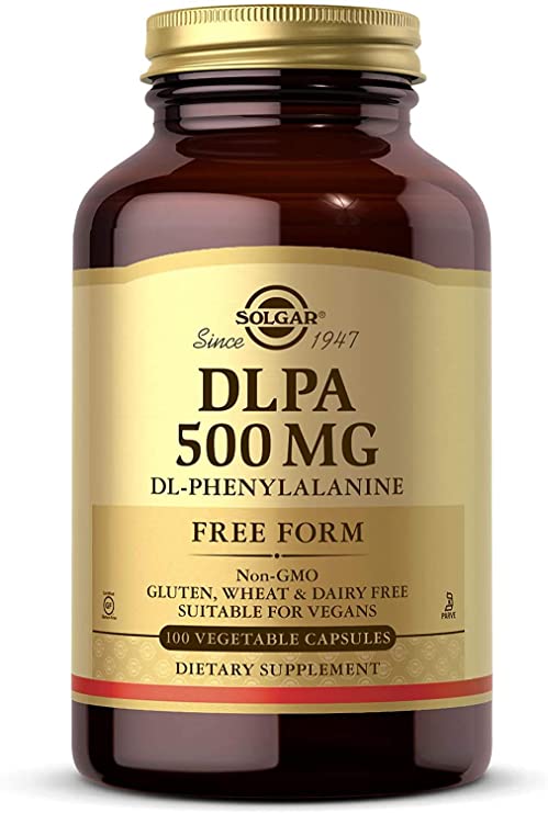 Solgar DLPA 500 mg, 100 Vegetable Capsules - Free Form DL-Phenylalanine - Supports Central Nervous System - Vegan, Gluten Free, Dairy Free, Kosher - 100 Servings