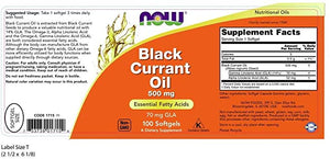 NOW Foods Black Currant Oil, 500 mg, 100 Softgels