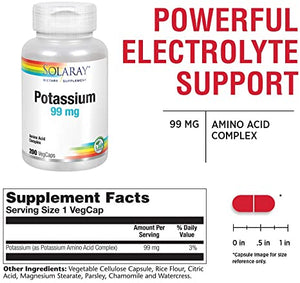 Solaray Potassium, 99 mg, 200 VegCaps