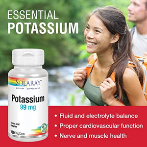 Solaray Potassium Dietary Supplement, 99 mg, 100 VegCaps