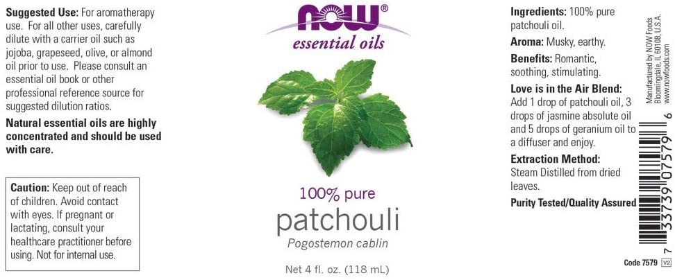 NOW Foods Essential Oils Patchouli, 4 fl oz