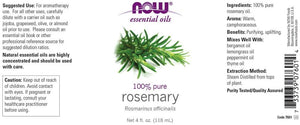 NOW Foods Essential Oils Rosemary, 4 fl oz