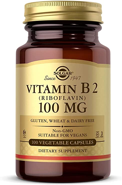 Solgar Vitamin B2 Riboflavin, 100 mg, 100 Vegetable Capsules
