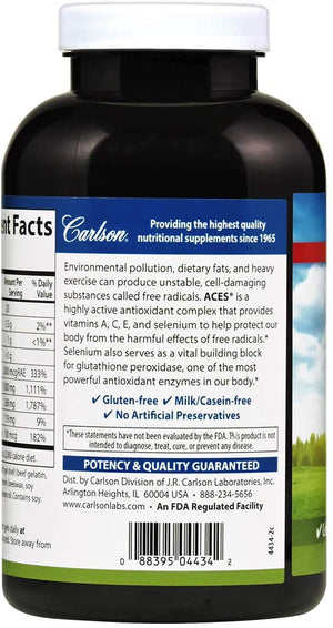 Carlson - ACES, Vitamins A, C, E + Selenium, Cellular Health & Immune Support, Antioxidant, 300 Softgels