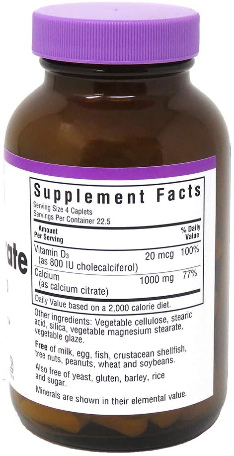 BlueBonnet Calcium Citrate Plus Vitamin D3 Caplets, 90 Count