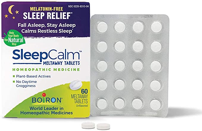 Boiron SleepCalm Tablets Sleep Aid for Deep, Relaxing, Restful Nighttime Sleep - Melatonin-Free and Non Habit-Forming - 60 Count