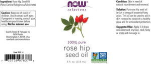 NOW Solutions 100% Pure Rose Hip Seed Oil, 4 fl oz