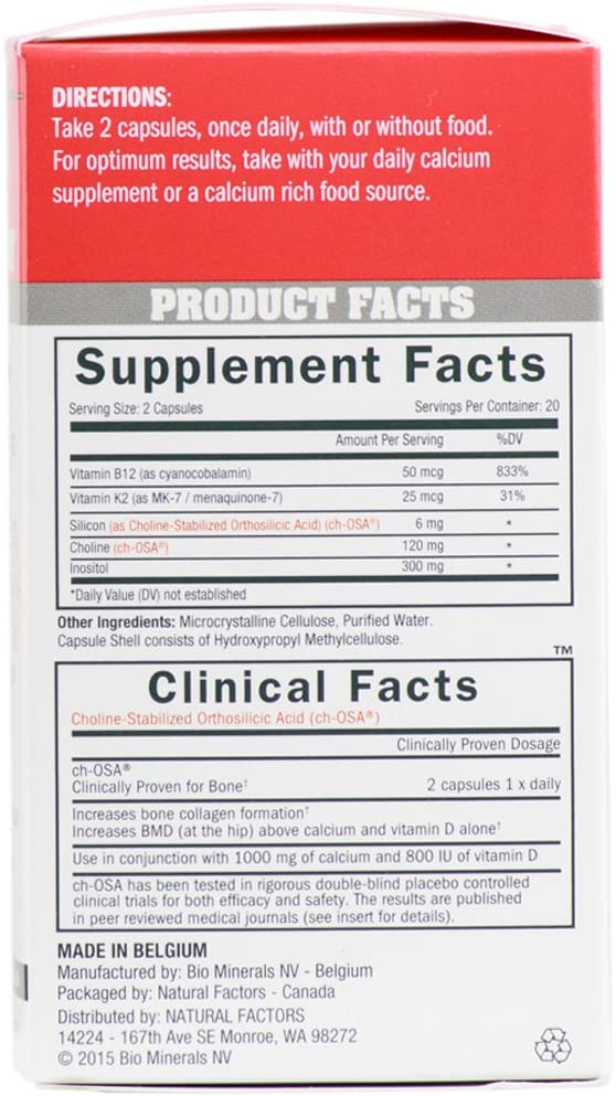 Natural Factors BioSil® Bone Collagenizer Ultra, 40 Vegetarian Capsules