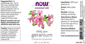 NOW Foods Essential Oils Geranium, 1 fl oz