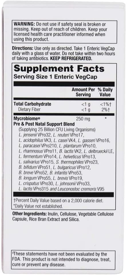 Solaray Mycrobiome® Probiotic Pre & Post Natal, 30 Enteric VegCaps