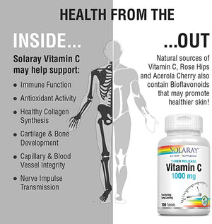 Solaray Vitamin C, 1000 mg, 100 Tablets