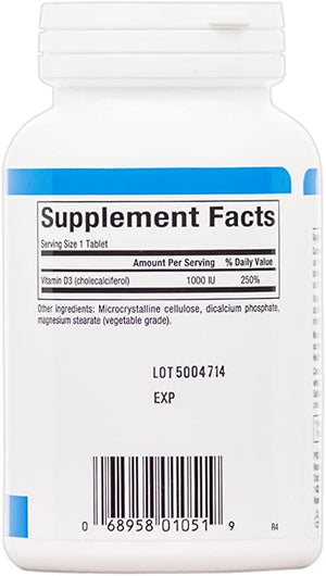Natural Factors Vitamin D3, 1000 IU, 180 Tablets