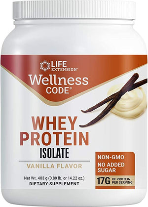 Life Extension Wellness Code™ Whey Protein Isolate Vanilla, 20 Servings