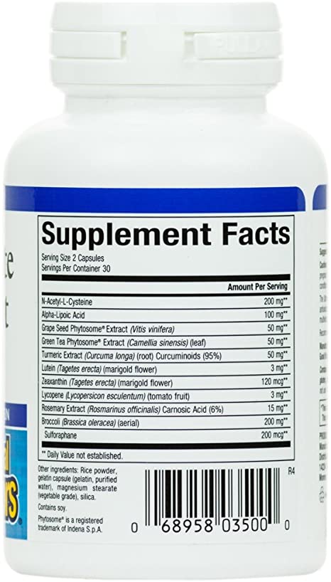 Natural Factors, Ultimate Antioxidant, Helps Reduce Free Radical Damage with Alpha-Lipoic Acid and Lutein, 60 capsules (30 servings)