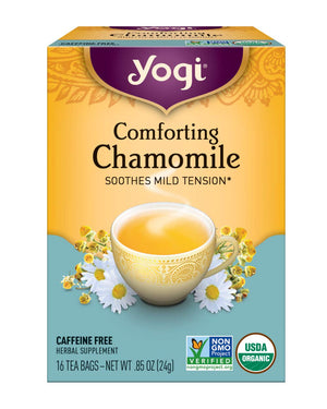 Yogi Organic Herbal Tea Caffeine Free Comforting Chamomile, 16 Tea Bags