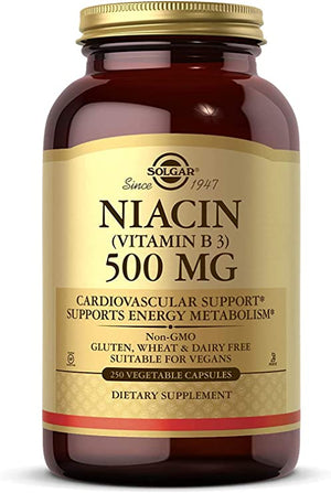 Solgar Niacin Vitamin B3, 500 mg, 250 Vegetable Capsules