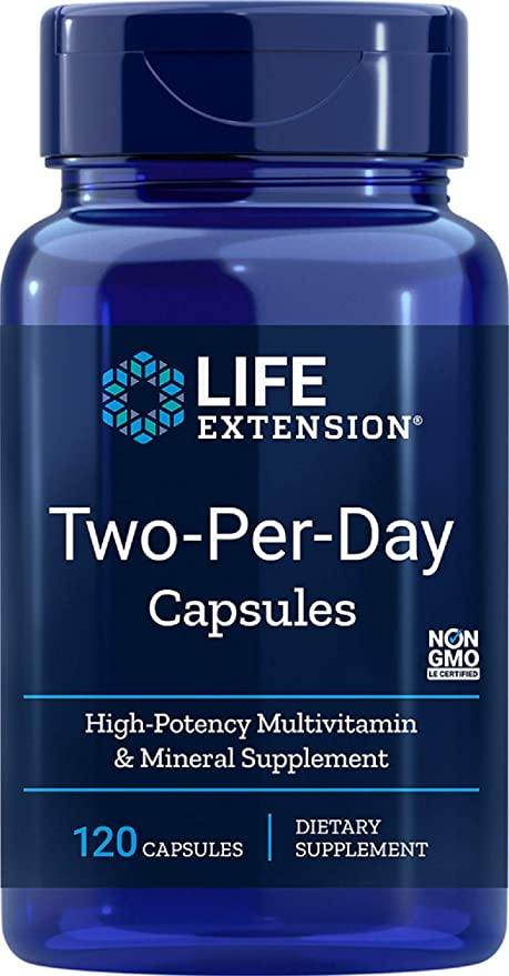 Life Extension Two Per Day (High Potency Multivitamin &amp; Mineral Supplement), 120 Capsules - Discount Nutrition Store