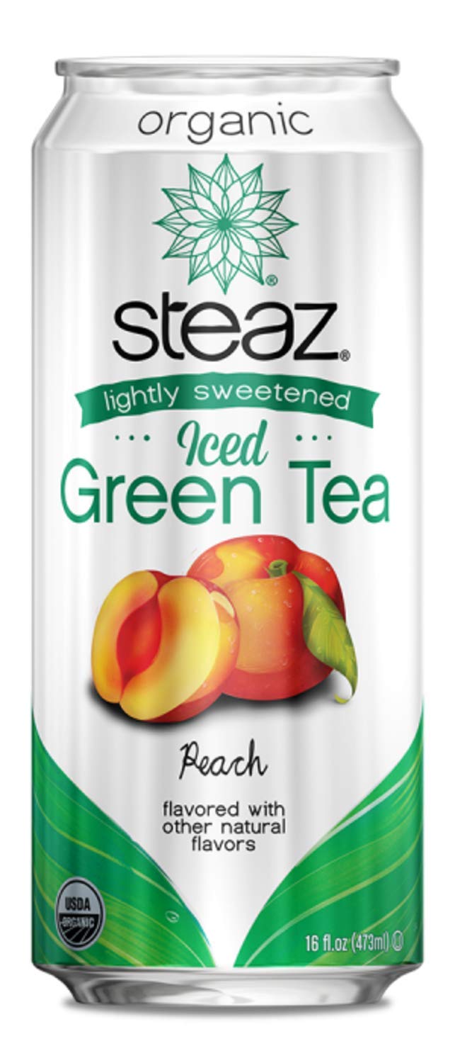 Steaz Green Tea Soda Organic Iced Green Tea Peach, 16 fl oz