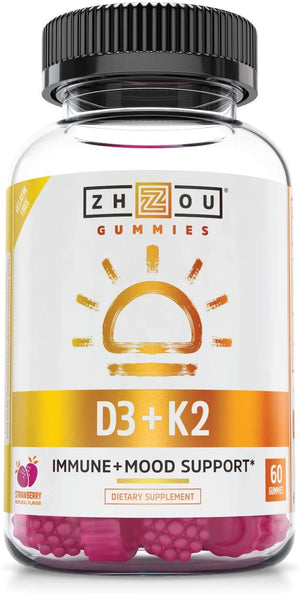 Zhou K2 plus D3, 60 Gummies