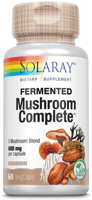 Solaray Mushroom Complete™ Fermented 8 mushroom Blend, 1200 mg, 60 VegCaps