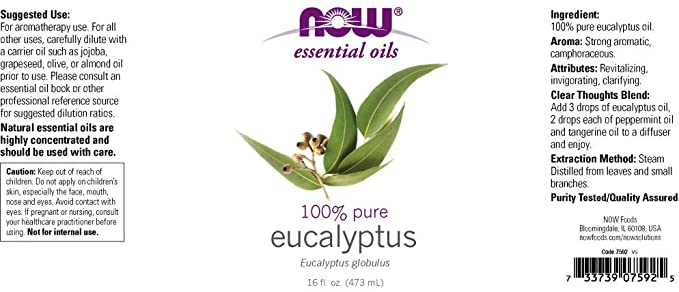 NOW Foods Essential Oils Eucalyptus Oil, 16 fl oz