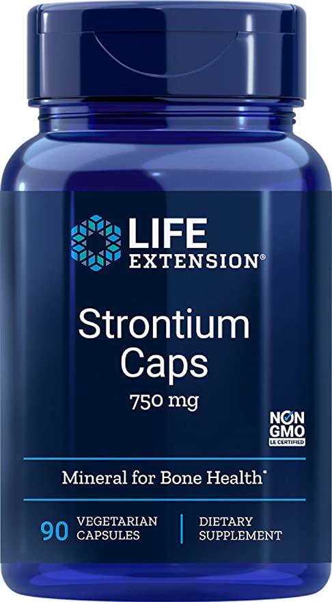 Life Extension Strontium, 750 mg, 90 Vegetarian Capsules - Discount Nutrition Store