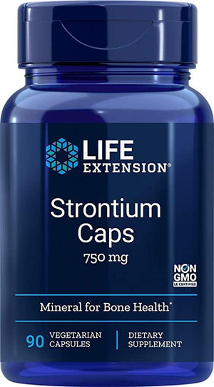 Life Extension Strontium, 750 mg, 90 Vegetarian Capsules - Discount Nutrition Store