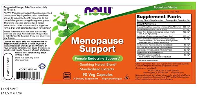 NOW Foods Menopause Support, 90 Vegetarian Capsules