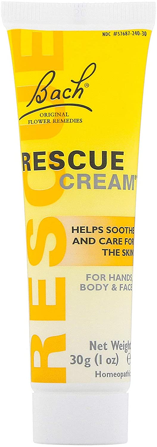 Bach RESCUE Cream, Hydrating Skincare for Hands, Body and Face, Shea Butter, Homeopathic Stress Relief Flower Essences, Fragrance-Free, Paraben-Free, Holiday Stocking Stuffer, 30g