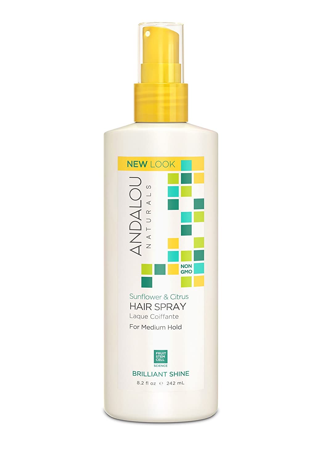 Andalou Naturals Brilliant Shine Hair Spray Sunflower and Citrus, 8.2 fl oz