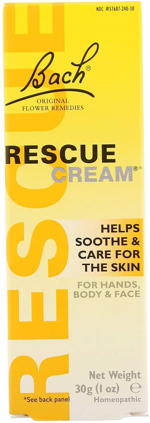 Bach RESCUE Cream, Hydrating Skincare for Hands, Body and Face, Shea Butter, Homeopathic Stress Relief Flower Essences, Fragrance-Free, Paraben-Free, Holiday Stocking Stuffer, 30g