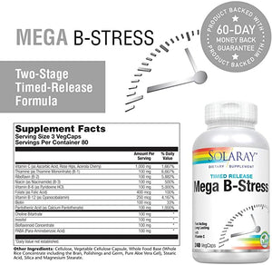 Solaray Mega Vitamin B-Stress, 240 VegCaps