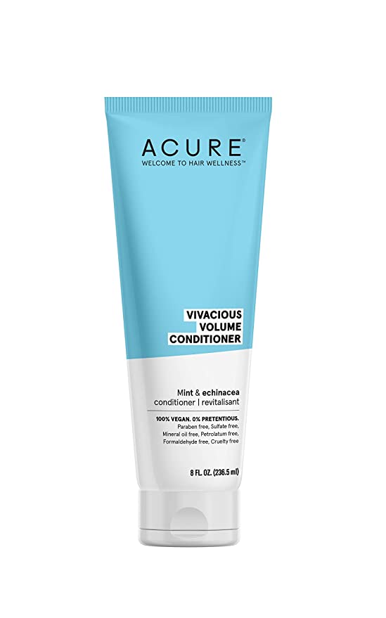 Acure Vivacious Volume Conditioner | Mint &amp; Echinacea Volume Regimen: Lift and Nourish Fine, Fragile Hair for Fullness and Body, 8 Fl Oz
