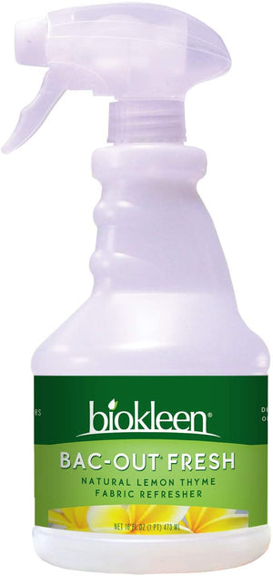 Biokleen Bac-Out Fresh, Fabric Refresher, Eco-Friendly, Plant-Based, No Artificial Fragrance, Colors or Preservatives, Lemon Thyme, 16 Ounce