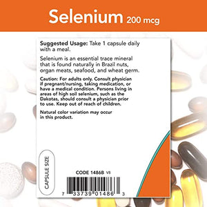 NOW Selenium, 200 mcg, 180 Veg Capsules