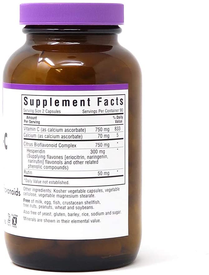 Bluebonnet Nutrition Mega Bio-C Formula Vegetable Capsules, High Potency Buffered Vitamin C, for Immune Health, Soy Free, Gluten Free, Non-GMO, Kosher, Dairy Free, Vegan, 180 Count