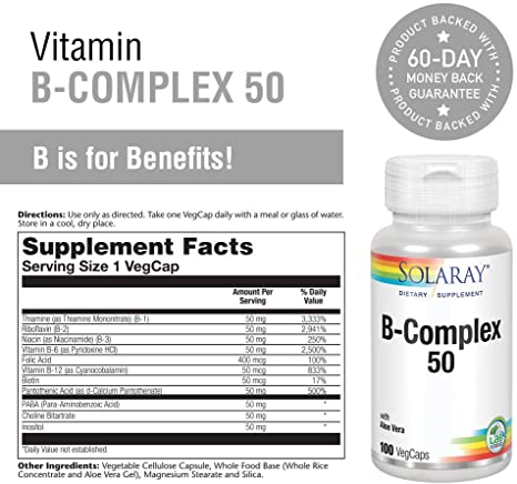 Solaray B-Complex 50, 100 VegCaps